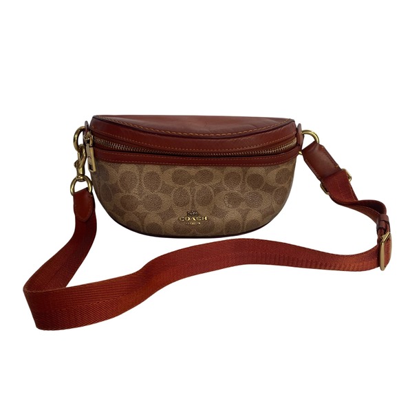 leather coach belt bag